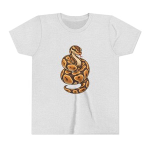 Ball Python Kids Shirt, Snake Lover Youth Tee, Reptile T-Shirt for Boys and Girls, Pet Snake Gift