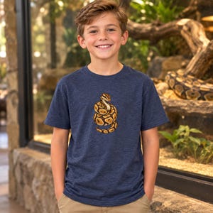 Königspython-T-Shirt für Kinder, Schlangenliebhaber-T-Shirt für Jugendliche, Reptilien-T-Shirt für Jungen und Mädchen, Geschenkidee für Schlangenliebhaber