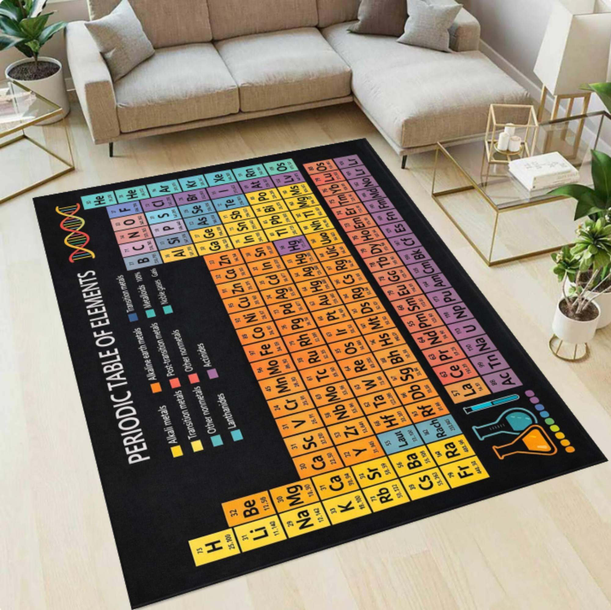 Periodic Table Rug, Science Classroom Decor Rug, Chemistry Teacher Gift ...