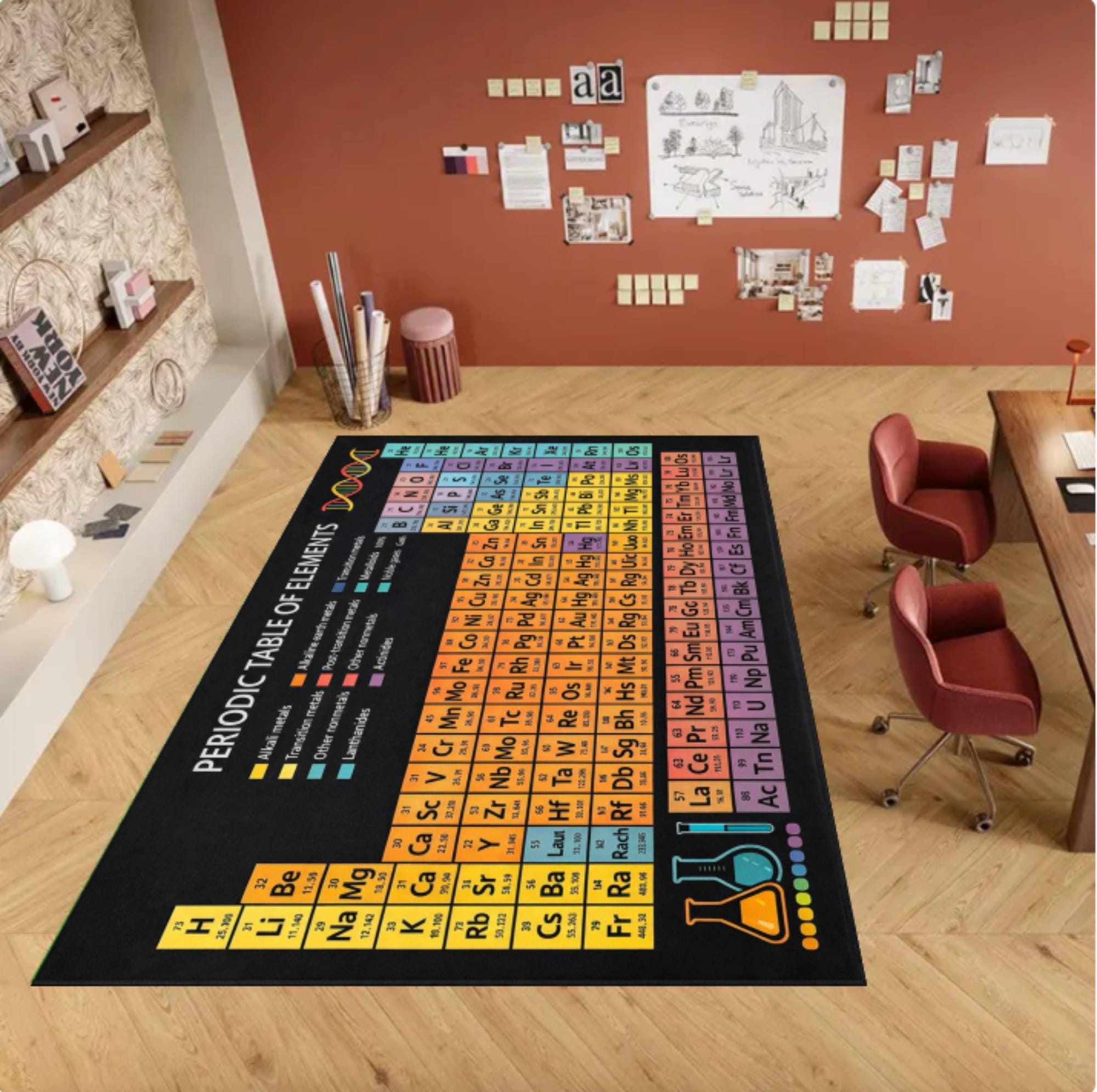 Periodic Table Rug, Science Classroom Decor Rug, Chemistry Teacher Gift ...