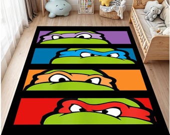 Kids Turtle Rug, Cartoon Floor Mat, Playroom Decor