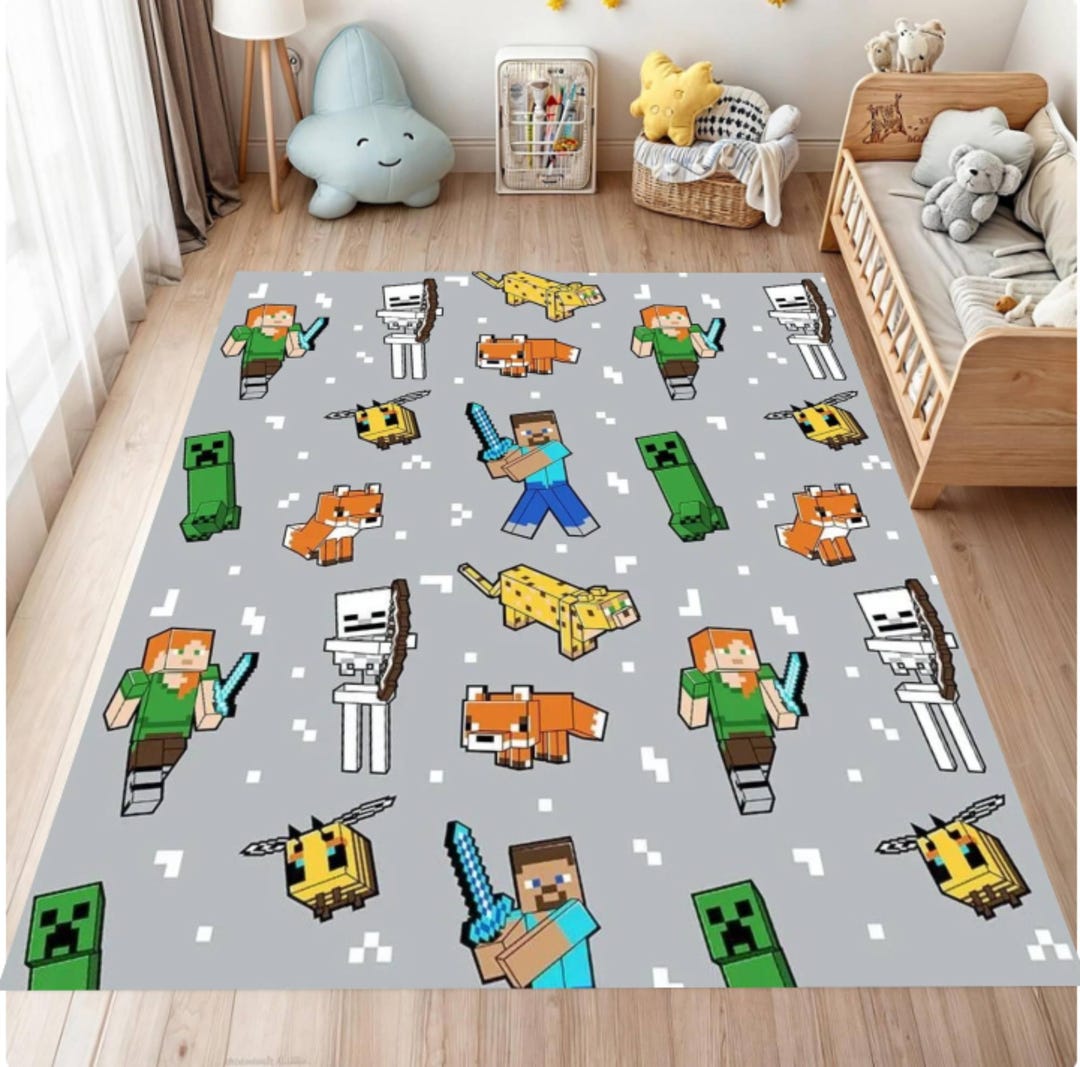 Child Game Rug Kids Pixel Game Rug, Washable Gamer Playroom Carpet - Etsy