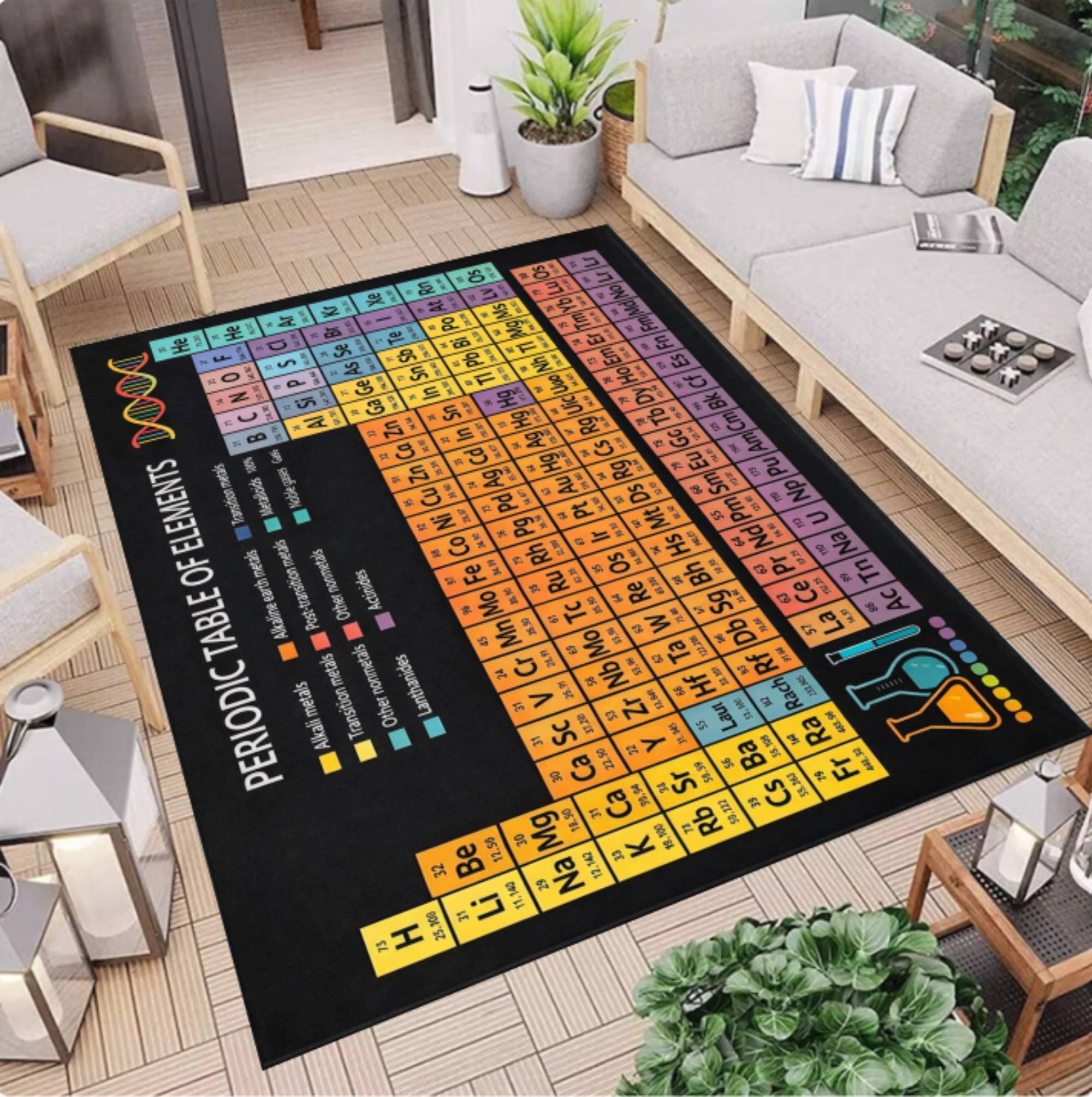 Science Print Rugs Periodic Table Rug, Science Classroom Decor Rug, Chemistry Teacher Gift ...