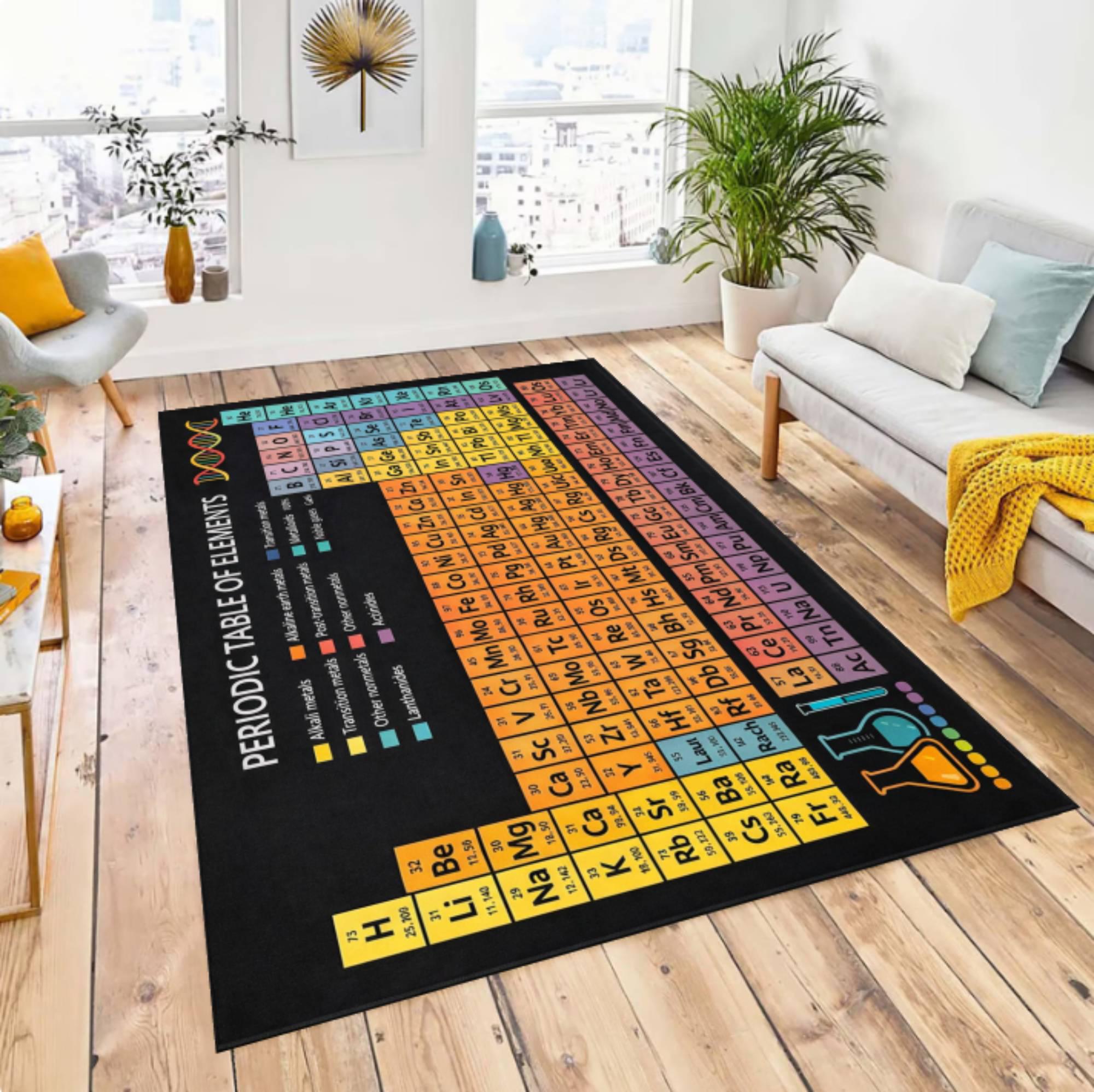 A Science Lab Rug Periodic Table Rug, Science Classroom Decor Rug, Chemistry Teacher Gift ...