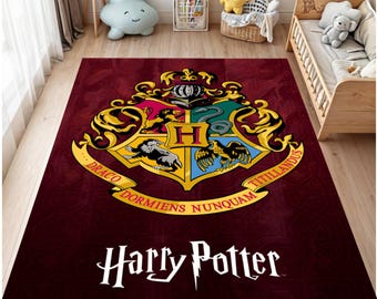 Magic Academy Emblem Rug, Wizard School Carpet, Non-Slip Playroom Mat