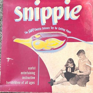 1950s Snippie Safe Electric Scissors Toy Working w/ Original Papers