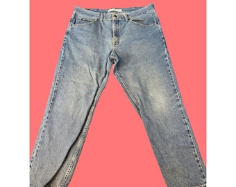 Vintage Lee Regular Fit Blue Denim Jeans Mens 38 Heavyweight Cotton