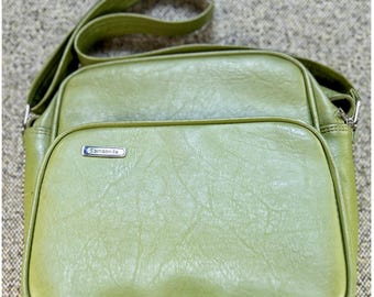 Samsonite Vintage Messenger Bag Lime Green Avocado Vinyl Shoulder Bag Unisex