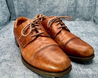 Florsheim Men's Dress Oxford Leather Brown Size 10D Vintage