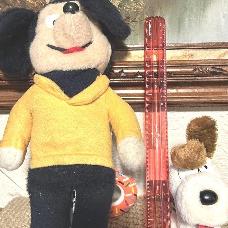 Disney Dakin Mickey Mouse Odie Plush Lot 12" 7" Vintage 1976 1983 imagem 5