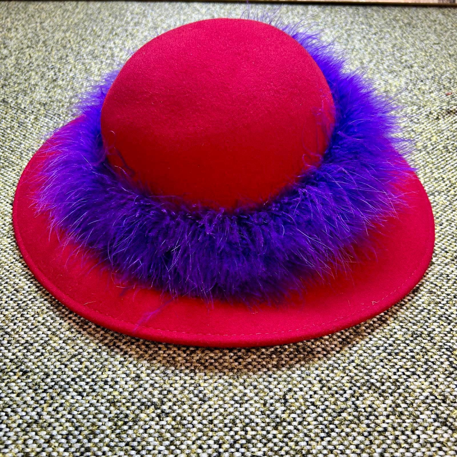 Vintage Liz Claiborne Felt Bowler Villager Hat in Fuschia Liz Claiborne Velvet Hats for Women for sale | eBay main image 4