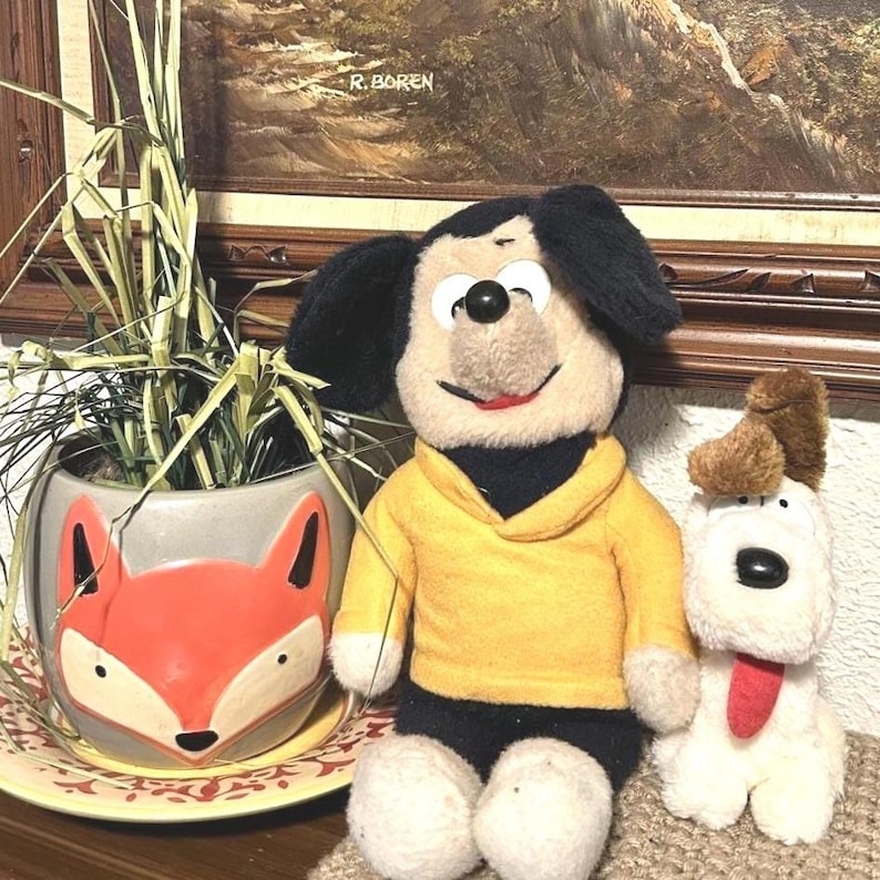 Disney Dakin Mickey Mouse Odie Plush Lot 12" 7" Vintage 1976 1983 imagem 1