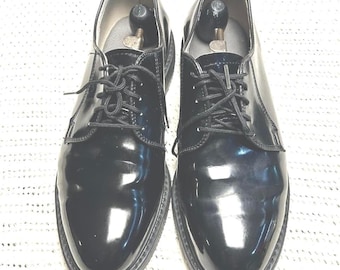 Knapp K17 76003 Black Patent Military Uniform Derby Shoes Mens 8.5H