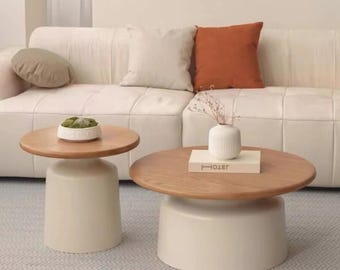 Mesa de centro redonda minimalista moderna: elegante mesa de centro de hierro para apartamentos pequeños