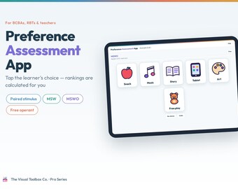Preference Assessment App | MSWO, MSW, Paired Stimulus & Free Operant | ABA Reinforcer Tool