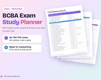 BCBA試験対策プランナー（印刷可能）｜認定行動分析士｜第6版TCO