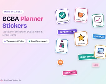 BCBA-Planer-Sticker | GoodNotes-Sticker | ABA-RBT-Verhaltensanalytiker-Stickerpaket