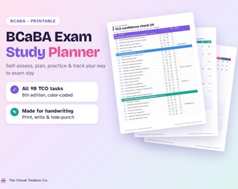 BCaBA試験対策プランナー（印刷可能）｜認定行動分析士補｜第6版TCO