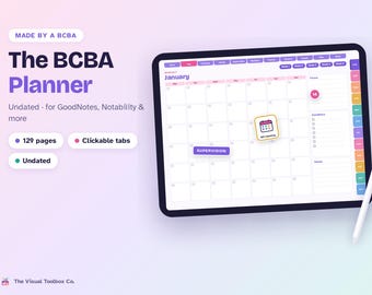 BCBA-Digitalplaner | Undatierter GoodNotes-Planer | Fallzahlen und Supervision von Verhaltensanalytikern