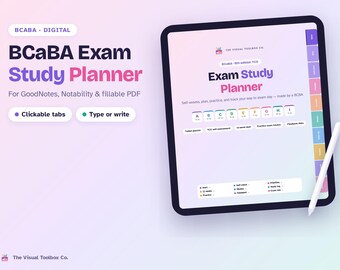 Digitaler BCaBA-Prüfungsplaner | Zertifizierter Assistenz-Verhaltensanalytiker | GoodNotes & ausfüllbares PDF