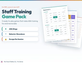 ABA Staff Game Pack | Bingo, Quiz, Escape Room (Digital Download)