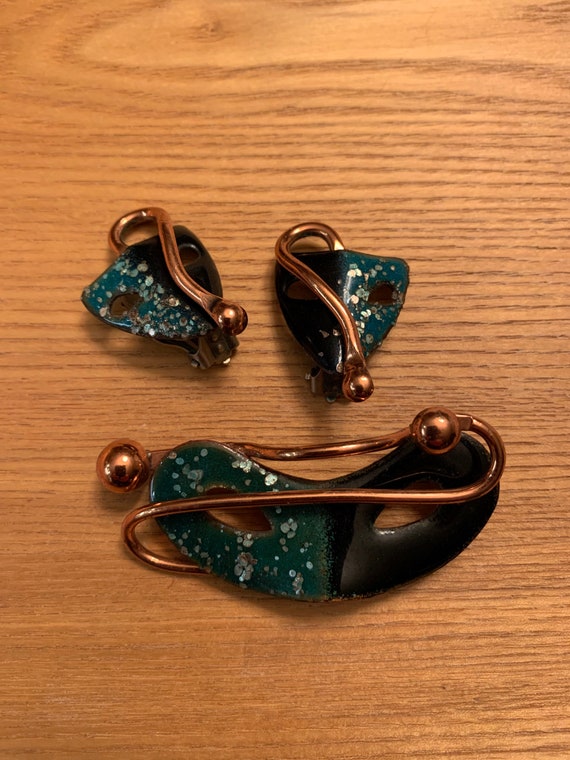 Matisse Copper Enameled Masquerade Demi Parure