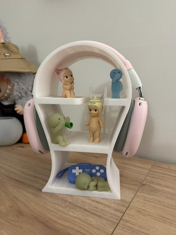 Headphone Holder Display | Large Shelf for Figurines | Kawaii Sonny Angel & Smiski Display