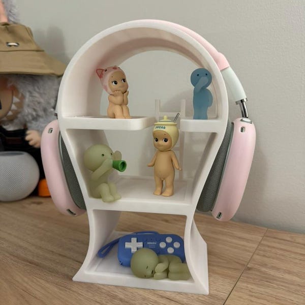 Headphone Holder Display | Large Shelf for Figurines | Kawaii Sonny Angel & Smiski Display