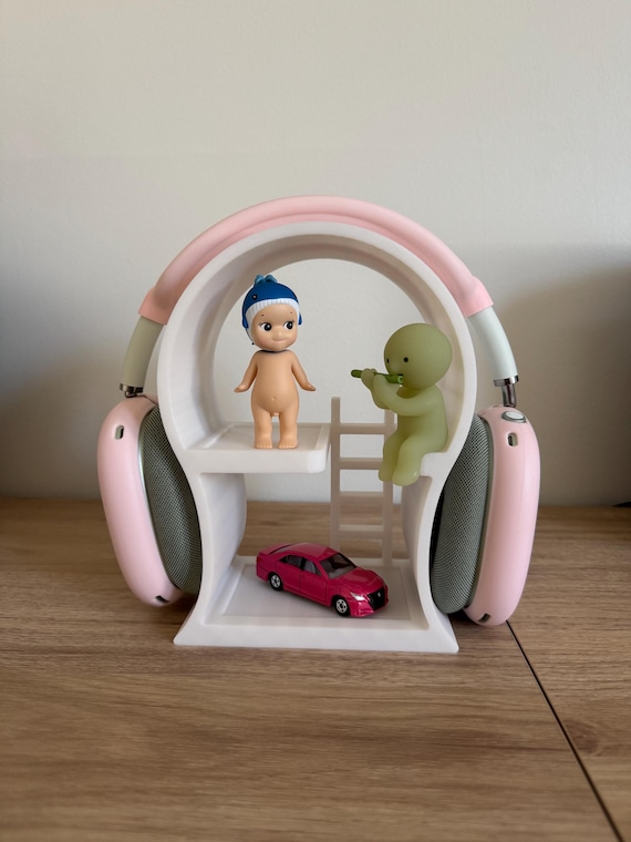 Headphone Holder Display | Small 2-Tier Shelf for Figurines | Kawaii Sonny Angel & Smiski Display