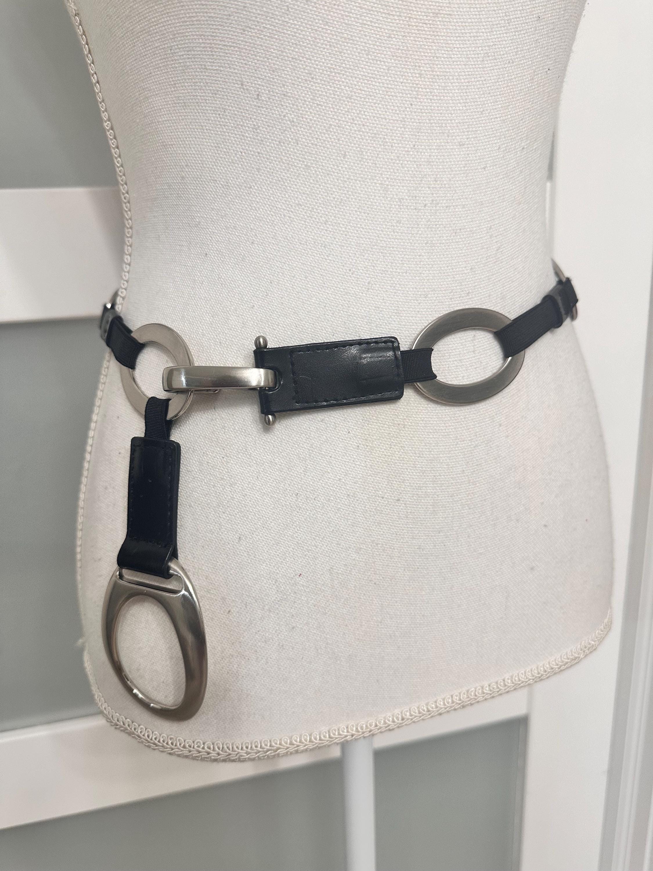 Silver Oval Ring Leather Belt - Etsy display picture 3