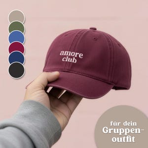 Amore Club pet, vintage pet, statement pet voor vrijgezellenfeest, outfit voor een vriendengroep, outfit voor een groepsreis, retro pet, Bride Squad team bruid