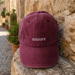 Amore Bestickte Kappe, Vintage Cap Amore Club, Italien Baseball Mütze, Italienisches Geschenk, Braut Geschenk JGA, Sommerlook, Dolce Vita