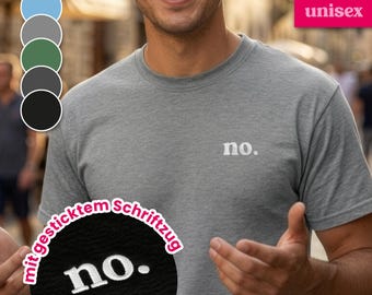 Minimalist T-shirt "no." – No. – Italian statement shirt, simple fashion, dolce vita, gift for Italy fans, unisex, embroidered