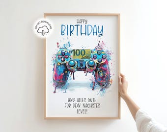 Presente em dinheiro digital para gamers | Presente gamer com dinheiro | Modelo em PDF para impressão em A4 | Ideia de presente para gamers | Download instantâneo