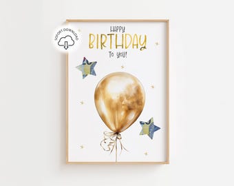 Happy Birthday Money Gift | Printable Birthday Card | Money Wrapping Template | DIY Gift Idea | Wish Granter | Digital Print