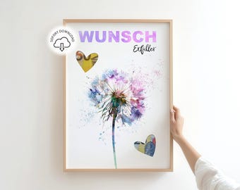Birthday money gift | Beautifully packaged money | Printable PDF template (A4) | Birthday gift idea | Instant download | Wish fulfiller