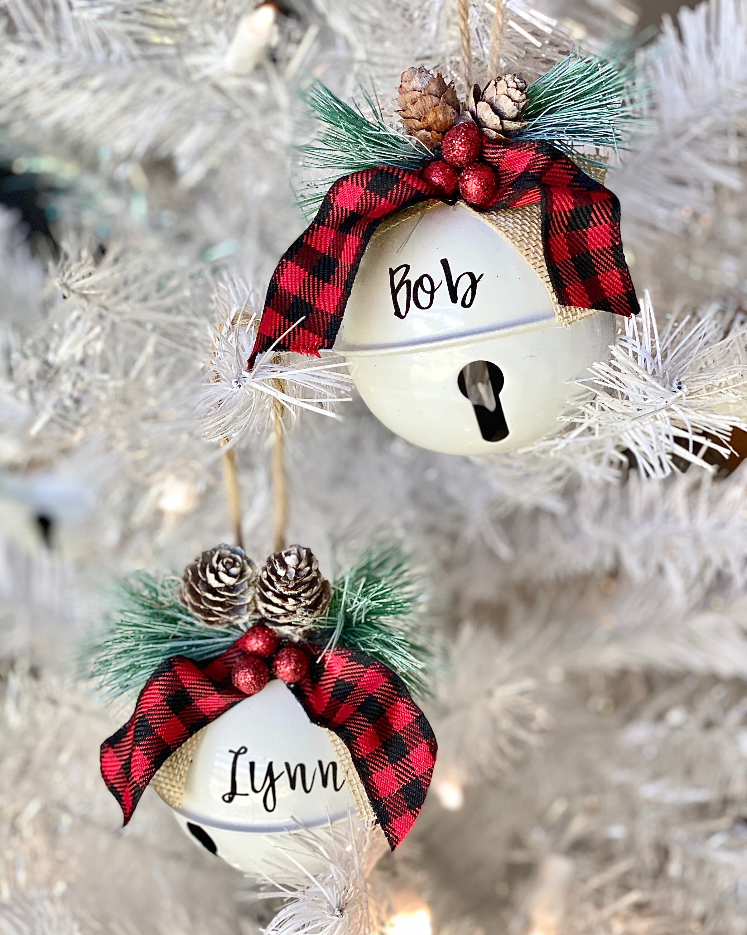 Personalized Large White Jingle Bell Ornament Etsy Nederland