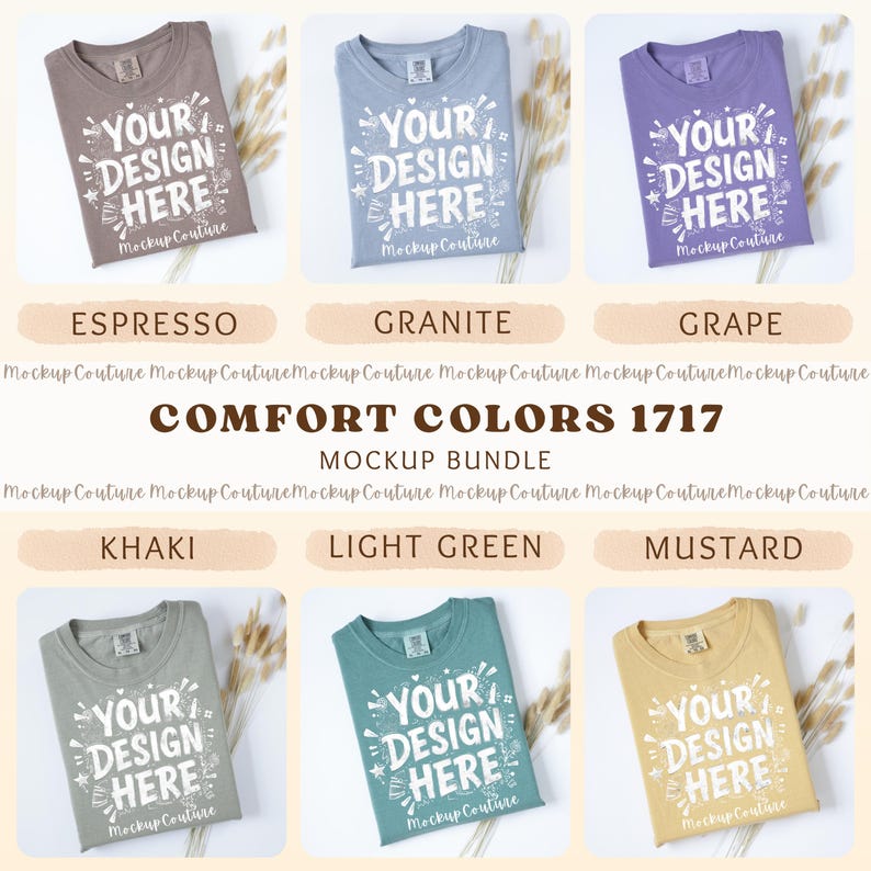 Comfort Colors 1717 Mockup Bundle | 29 Folded T-Shirt Flatlays (Digital Download) image 4