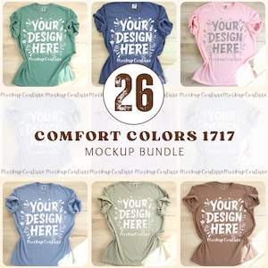 Comfort Colors C1717 Mockup Bundle | T-Shirt flach gelegt Mockups | Echtes Foto | Minimalistischer Hintergrund | Digital Download Tee Mockup