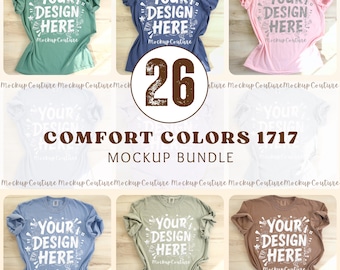Comfort Colors C1717 Mockup Bundle | 26 Echtfoto T-Shirt Flatlays (Digitaler Download)