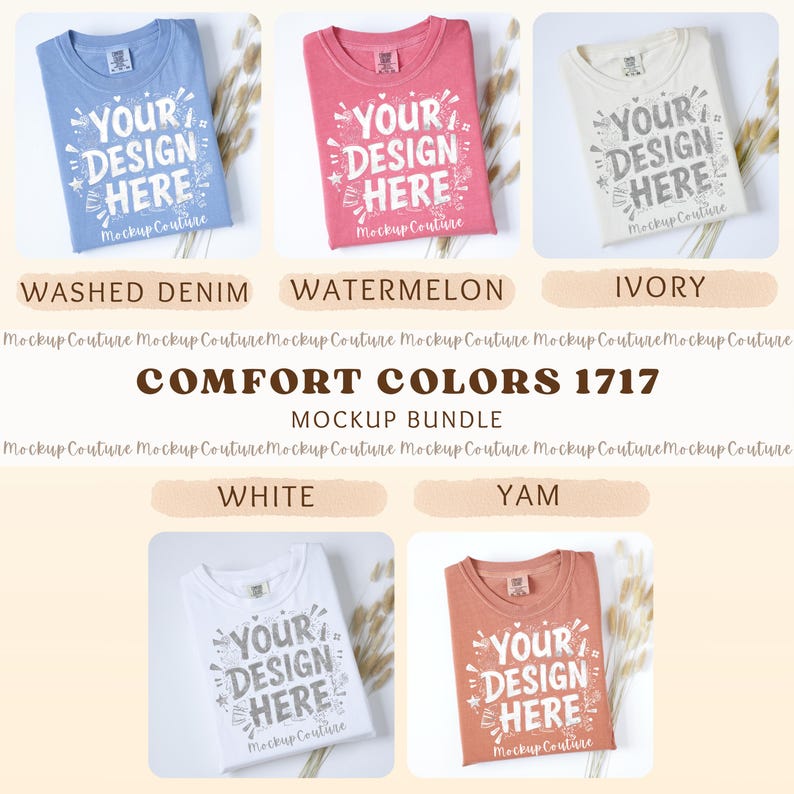 Comfort Colors 1717 Mockup Bundle | 29 Folded T-Shirt Flatlays (Digital Download) image 6