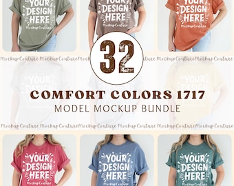 Comfort Colors 1717 T-Shirt Mockup Bundle | 32 Colors, Female Model (Digital Download)