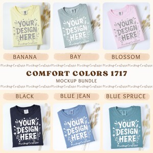 Comfort Colors 1717 Mockup Bundle | 29 Folded T-Shirt Flatlays (Digital Download) image 2
