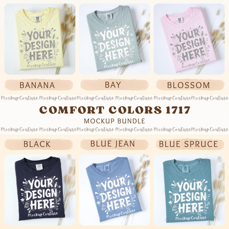 Comfort Colors 1717 Mockup Bundle | 29 Folded T-Shirt Flatlays (Digital Download) image 2