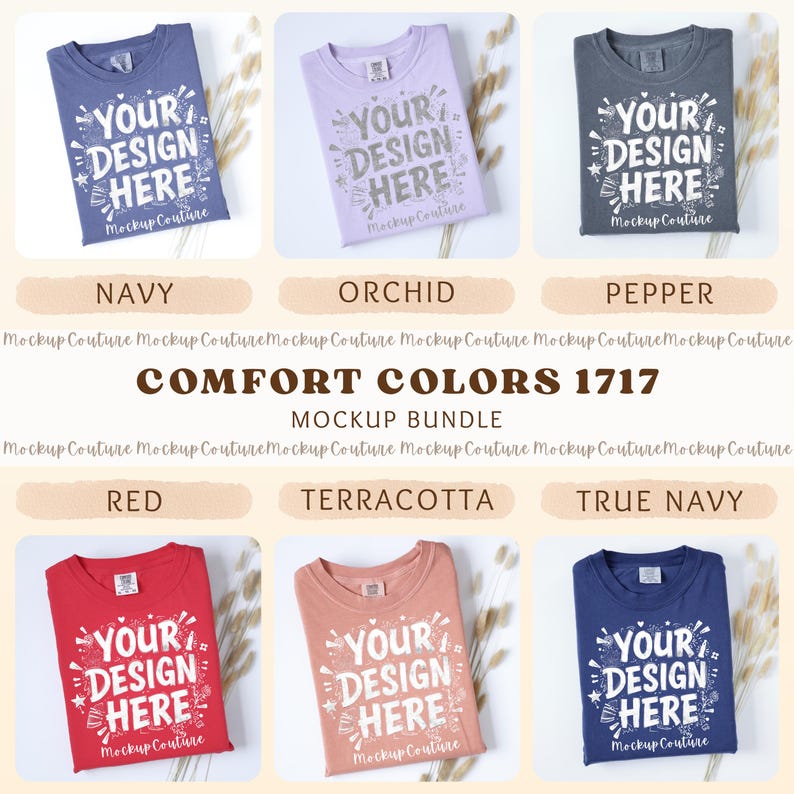 Comfort Colors 1717 Mockup Bundle | 29 Folded T-Shirt Flatlays (Digital Download) image 5