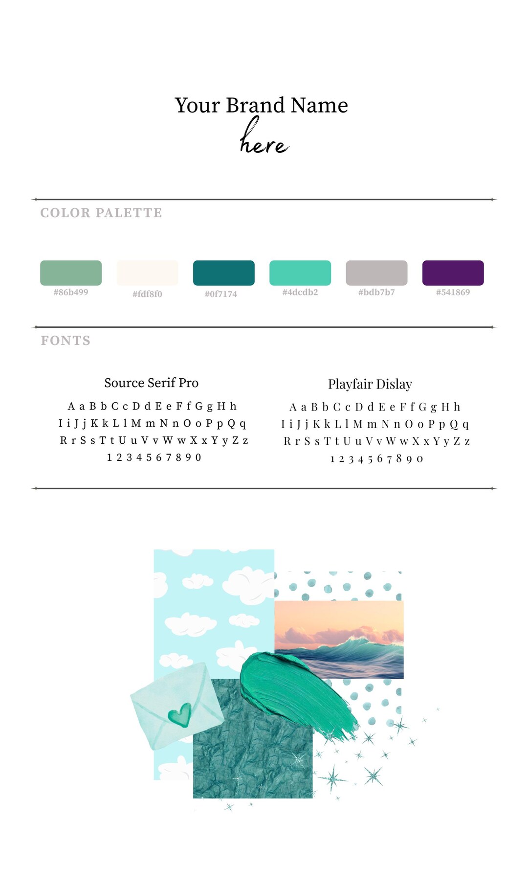 Editable Brand Board Template | Canva Brand Kit | Visual Identity Guide ...