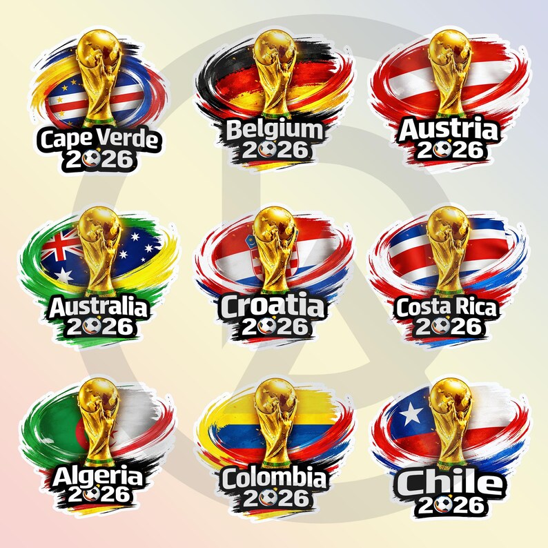 World Cup 2026 PNG Bundle 45 Country Football Designs digital 
