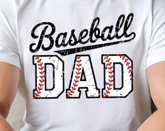 Papá del béisbol PNG / Diseño de camiseta de béisbol vintage / Sublimación deportiva (Descarga digital)