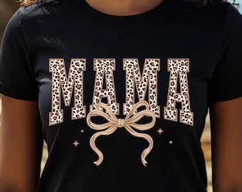 Leopard Mama PNG | Croquette Bow Mama design (Digital Download)