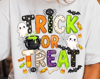Trick or Treat Halloween PNG | Ghost Candy PNG | Spooky Season Clipart | Digital Download